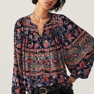 BA&SH Naouel Multicolor Printed Boho Flowy Loose fair Blouse size 3/Large